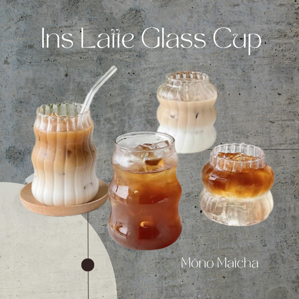 Mõno Matcha Ins Japan Transparent Glass Milk Matcha Coffee Latte Drink ...