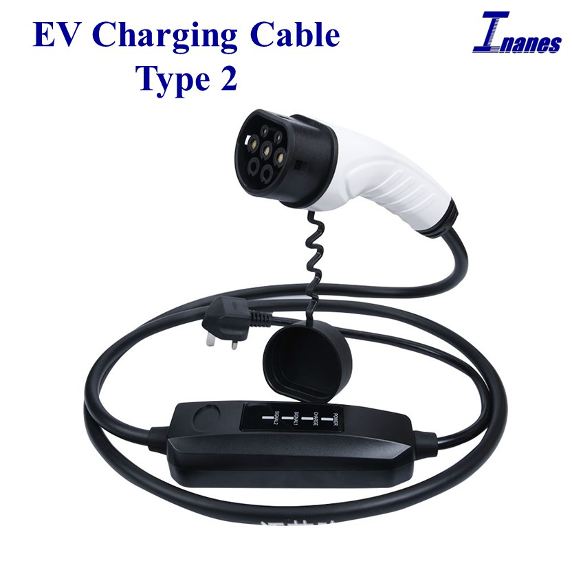 EV Charging Cable Type 2 Plug 3 Pin 13A Electric Electronic Vehicle Car Battery Charger Portable