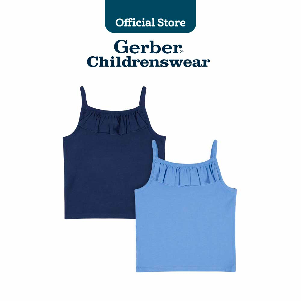Gerber Baby Girl Blue Sleeveless Top (2 Pack) Shopee Malaysia