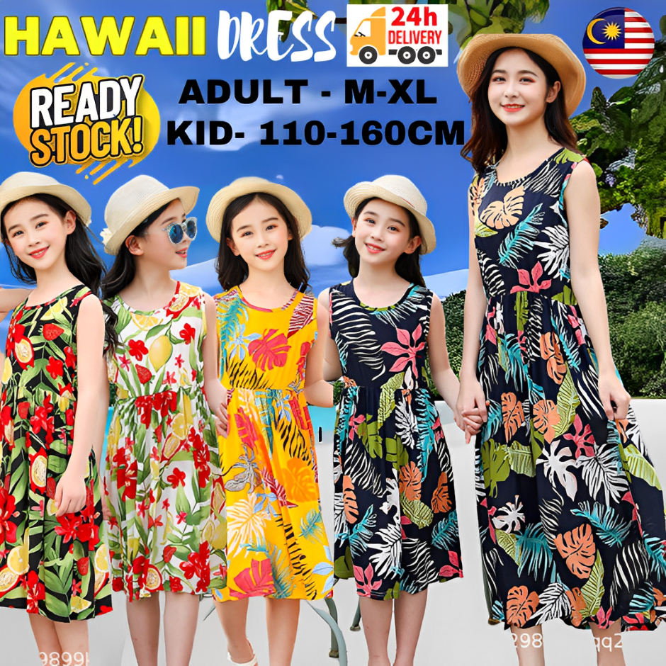 Hawaii Beach dress Kids Dress Women's beach wear children's beach