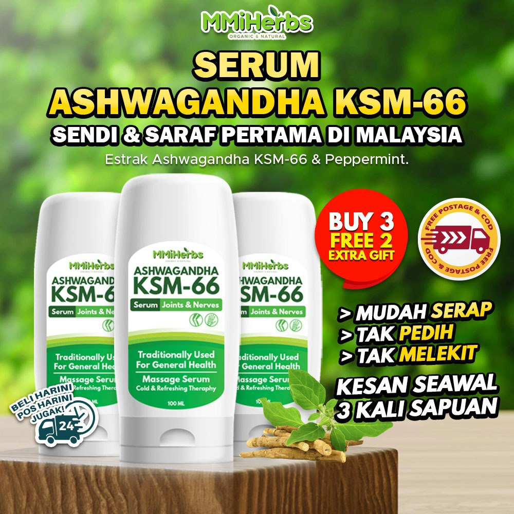 Serum Ashwagandha Ksm 66 Original Hq 120ml Sacha Inchi Oil Kebas Tangan Urat Saraf Tersumbat