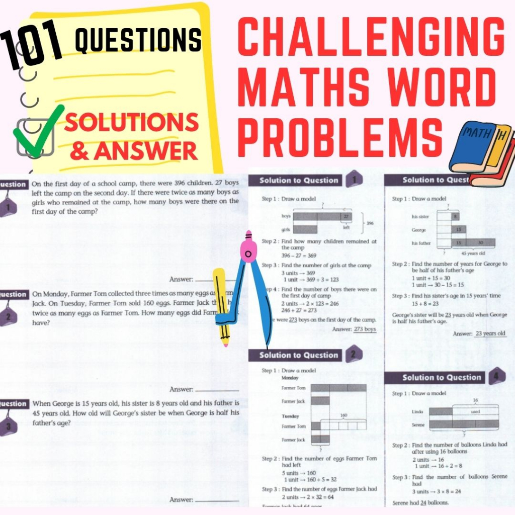 M15- 101 Challenging Maths Word Problems l Primary Mathematics ...