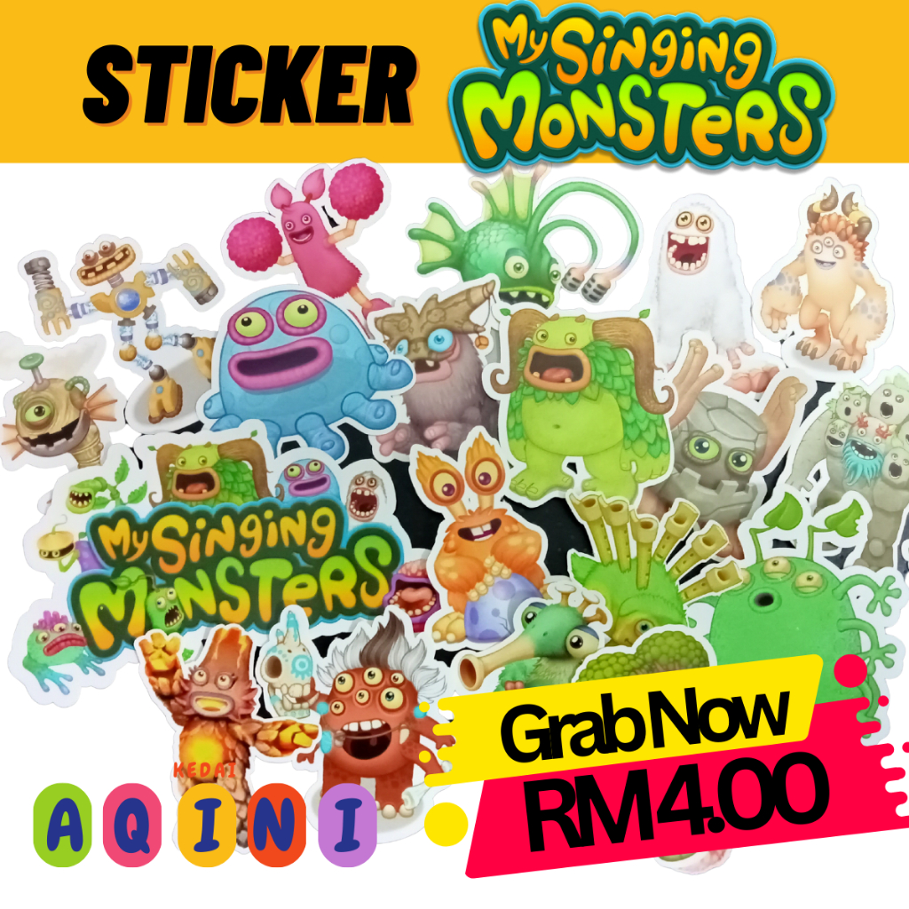 New | Ready Stock  My Singing Monster Sticker | Pelekat kanak-kanak |  Cartoon | Game | | Shopee Malaysia
