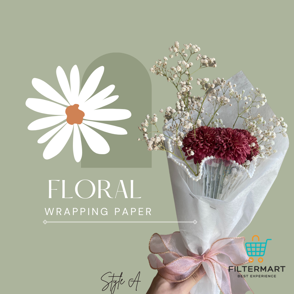 [READY STOCK] FLORAL WRAPPING PAPER, TISSUE WOVEN FLOWER PAPER, SOFT