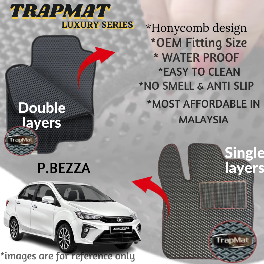 Perodua Bezza MONOCROSS Customize Car Floor Mat 100%Waterproof Anti ...
