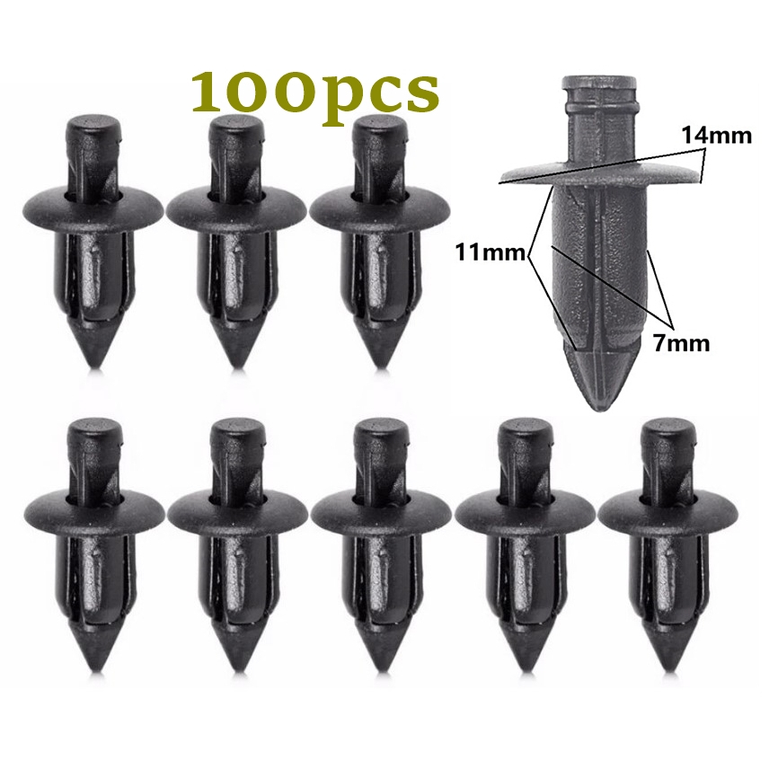 100pcs Car Clip Bumper Fastener Klip Kereta Door Panel Clip Saga Wira Myvi Alza Shopee Malaysia