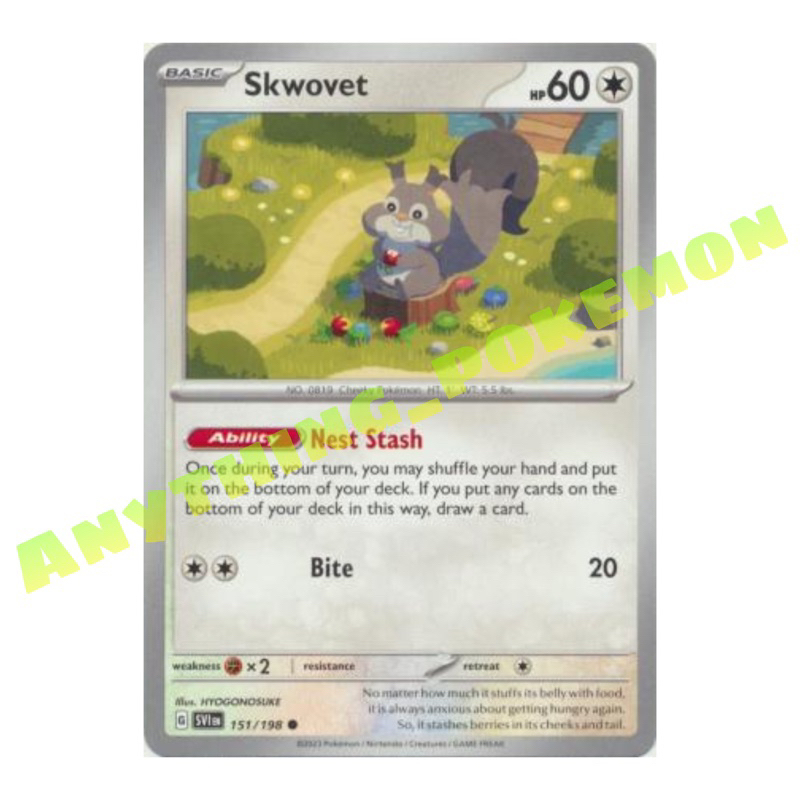 Pokemon Card - Skwovet 151/198 - NORMAL/REVERSE HOLO - Scarlet & Violet |  Shopee Malaysia