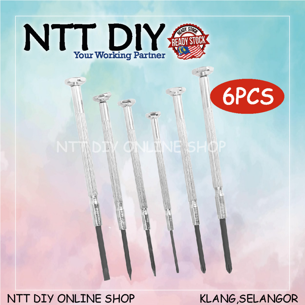NTT DIY 6Pcs Precision Screwdriver Set Flathead & Philips Mini Repair ...