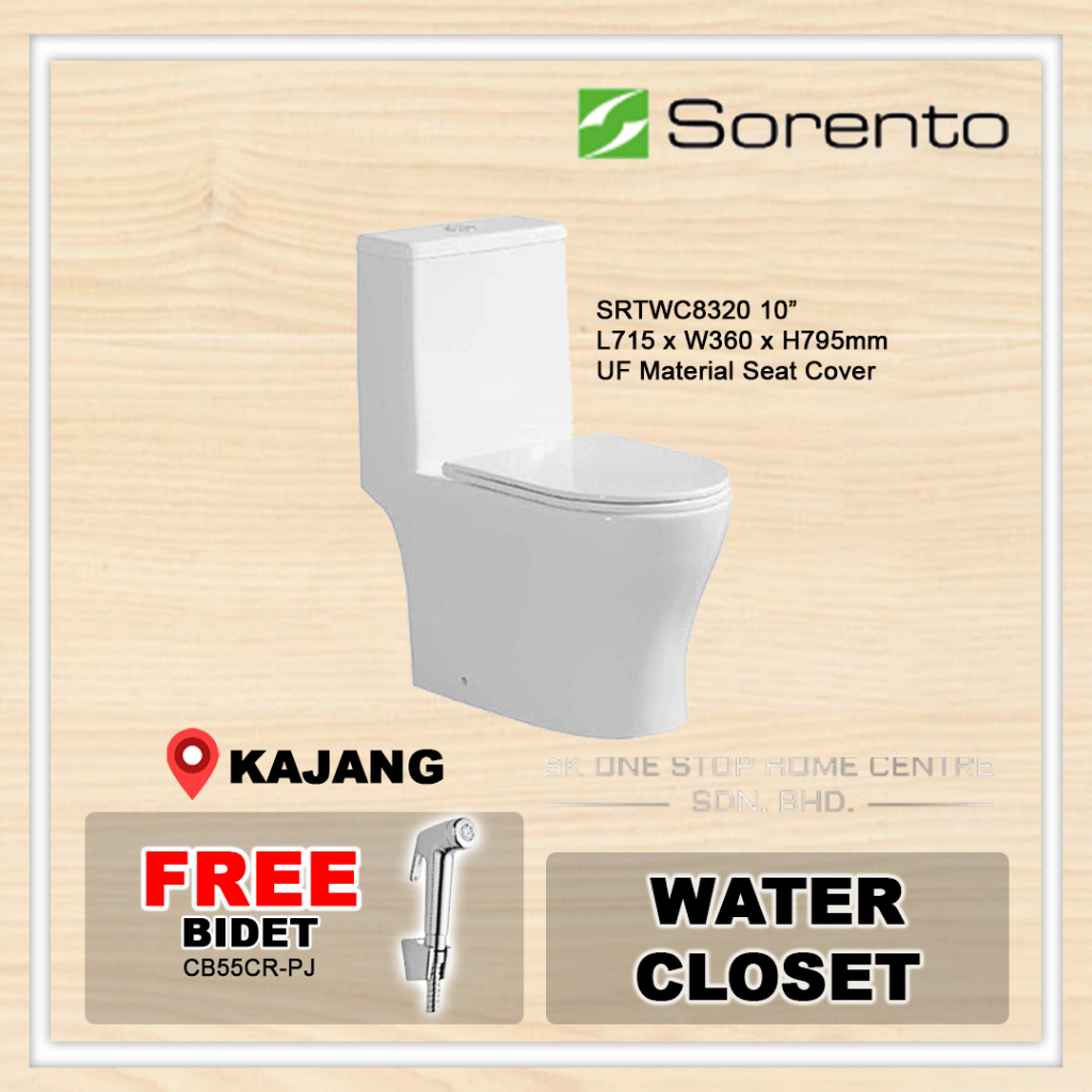 Sorento WC 8'' / 10" / P Trap One Piece Design Bathroom Water Closet WC