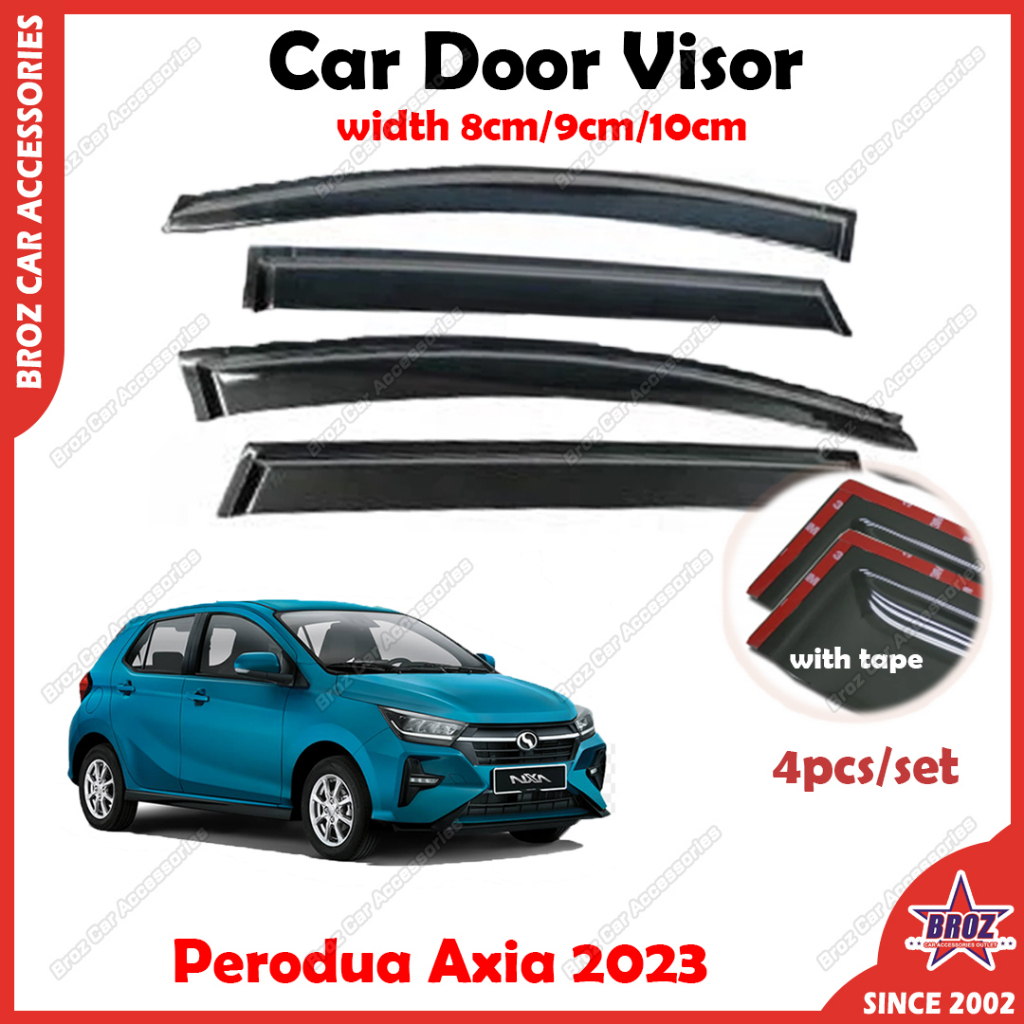 For Perodua Axia 2023 Car Door Visor Wind Deflector Rainproof Sunproof ...