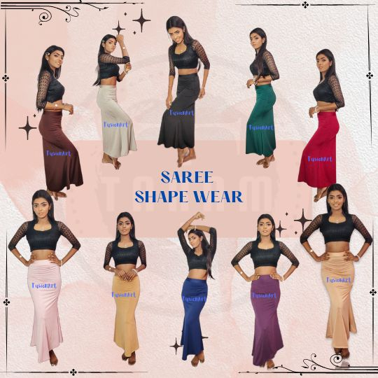 Stretchable Saree Shape Wear / Petticoat / Saree Skirt | Shopee Malaysia