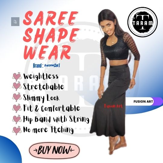 Black Saree Shape Wear, Saree Petticoat, stretchable Shapewear