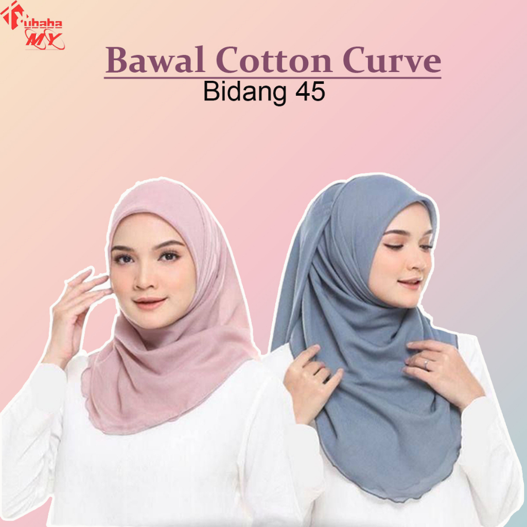 Tudung Bawal Premium Cotton Curve Bidang 45 Ready Stock In Malaysia ...