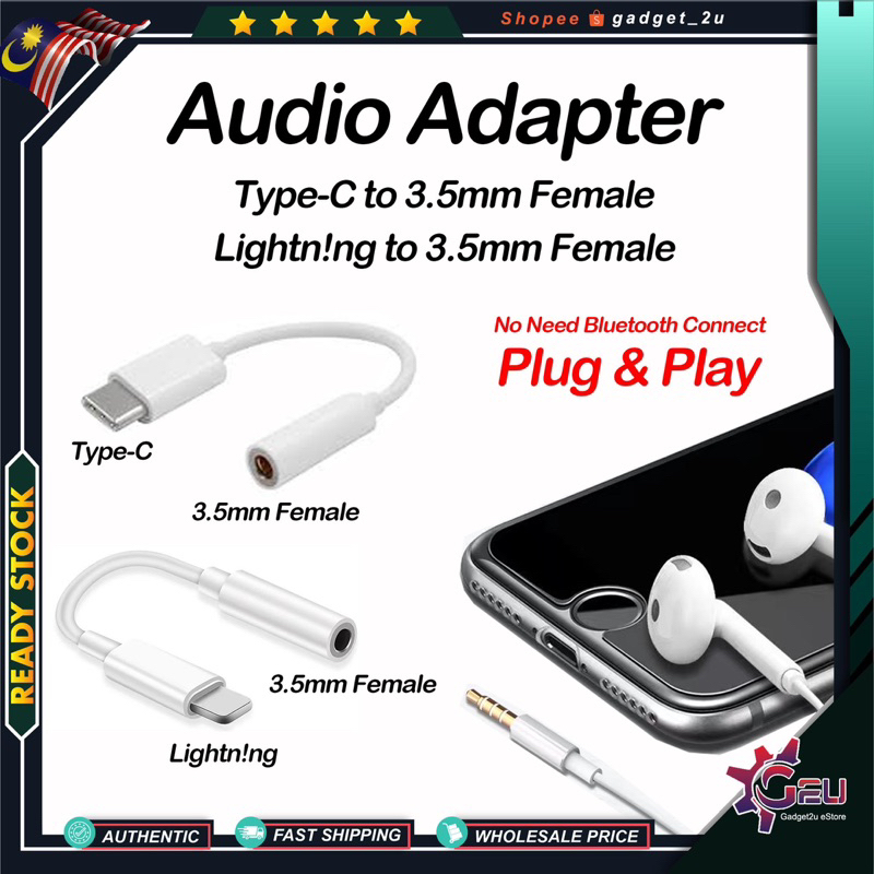 Digital Audio IC Type-C to 3.5mm Female Converter,Plug and Play iP ...