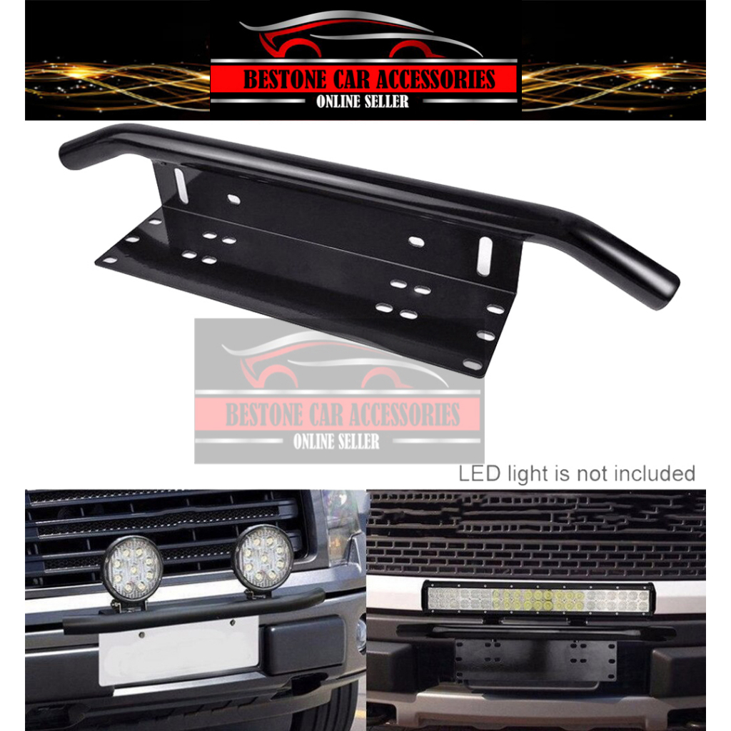 Bull Bar Front Bumper License Plate Mount Bracket LED Work Light - Foto 3