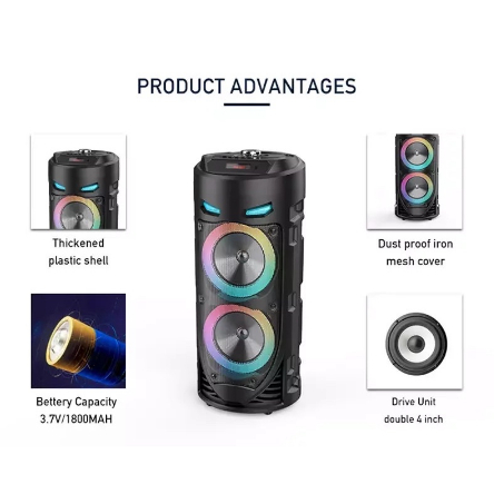 [ZQS4239] Wireless Portable Bluetooth Speaker With Led Light With Mic[4 ...