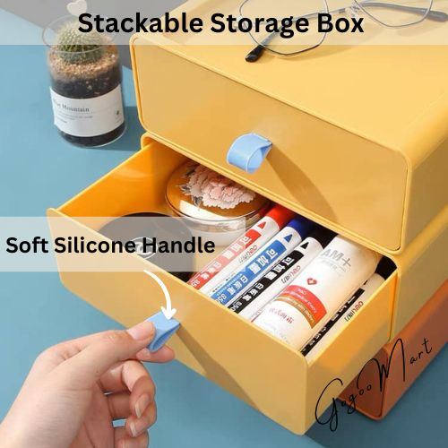 Stackable Office Shelves Storage Box Home Desks Organizers