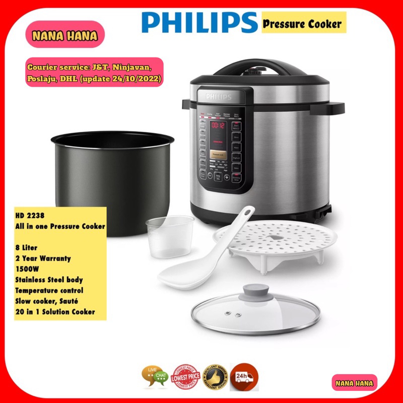 Philips Pressure Cooker All in One HD2238 8L (no free pot) Shopee