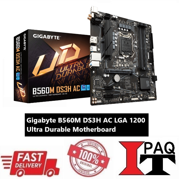 GIGABYTE B560M DS3H AC LGA1200 Ultra Durable Motherboard with WIFI