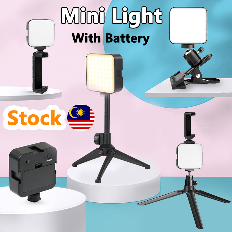 6500K LED Video Light Camera Fill Lights Lamp with 3 Cold Shoe Portable ...