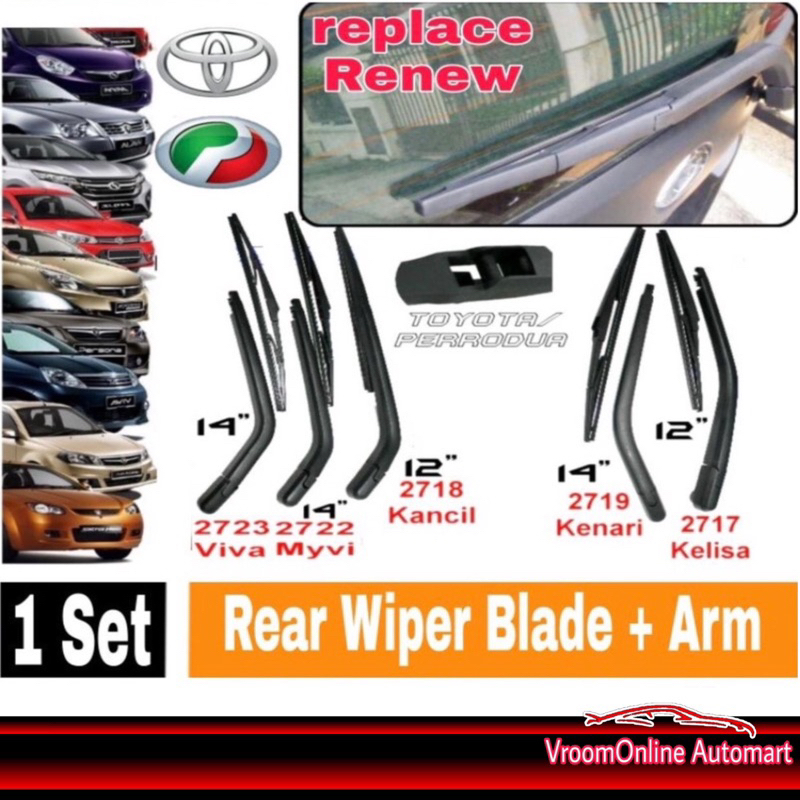 Car Rear Wiper Arm Rear Wiper Blade with Arm For Myvi Viva Kelisa