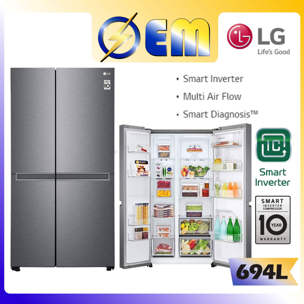 694L LG Smart Inverter Fridge Peti Sejuk Side by Side Shopee Malaysia