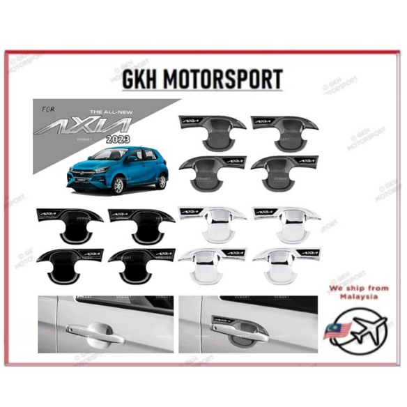 PERODUA AXIA NEW 2023 2024 DOOR HANDLE INNER BOWL PROTECTOR COVER BLACK
