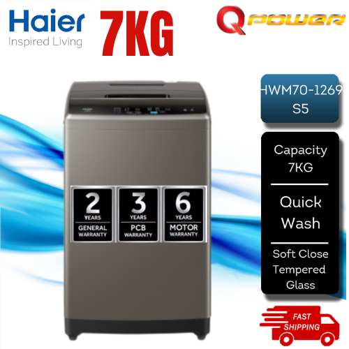 Haier 7KG Fully Auto Top Load Washing Machine HWM701269S5 Shopee