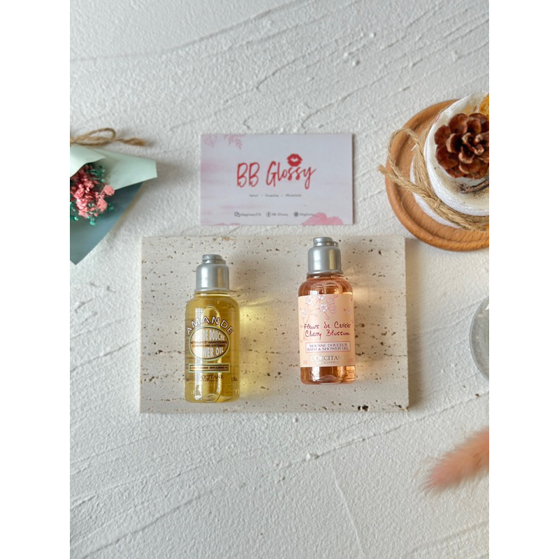 Loccitane Almond Shower Oil 35ml / Cherry Blossom Shower Gel 35ml (100