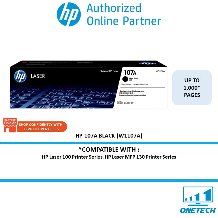 HP W1107A 107A Black Original Laser Toner Cartridge | Shopee Malaysia