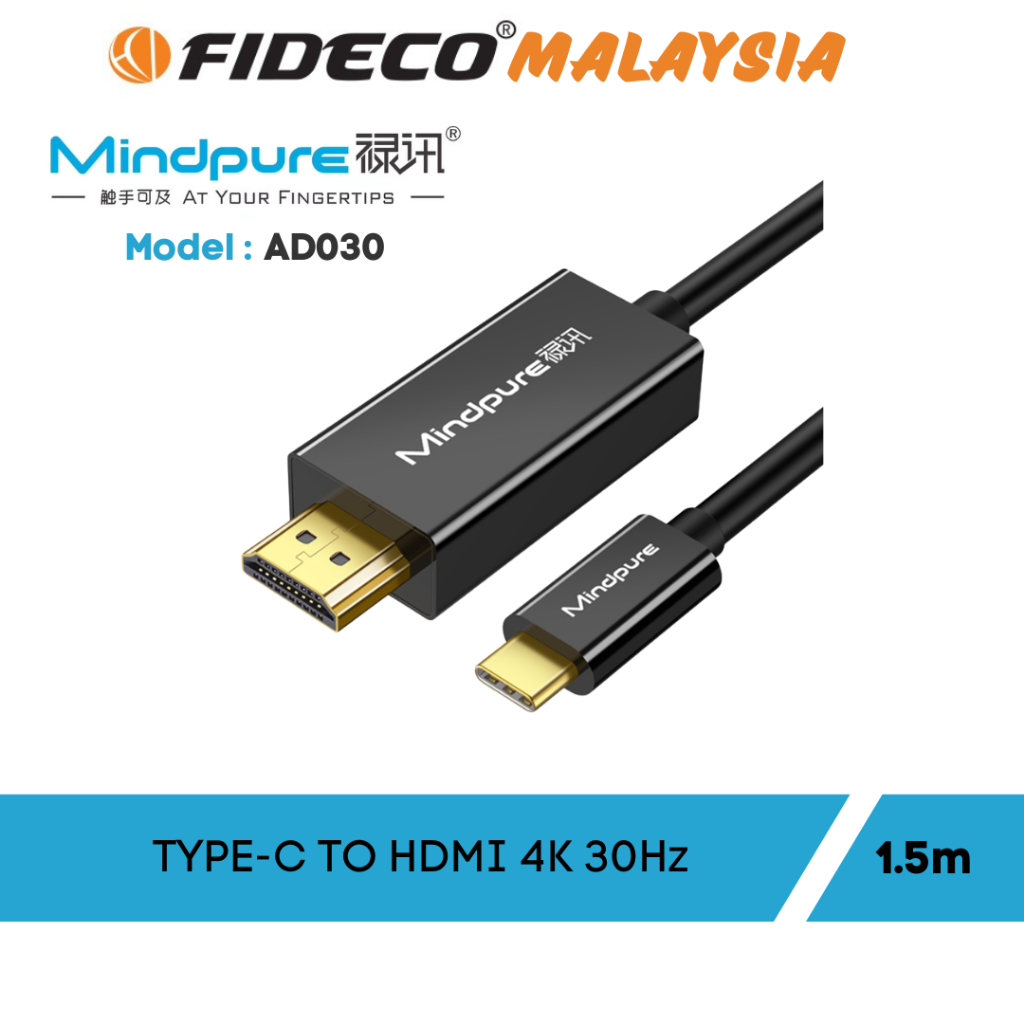 Mindpure AD030 TYPE-C TO HDMI 4K@30Hz /Type-C to HDMI Converter Adapter ...