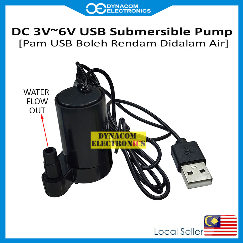thumbnail interactive-video image 1 of DC 3V Submersible Water Pump – Fountain Cooling Circulation With USB Wire & Tube 1 of 3