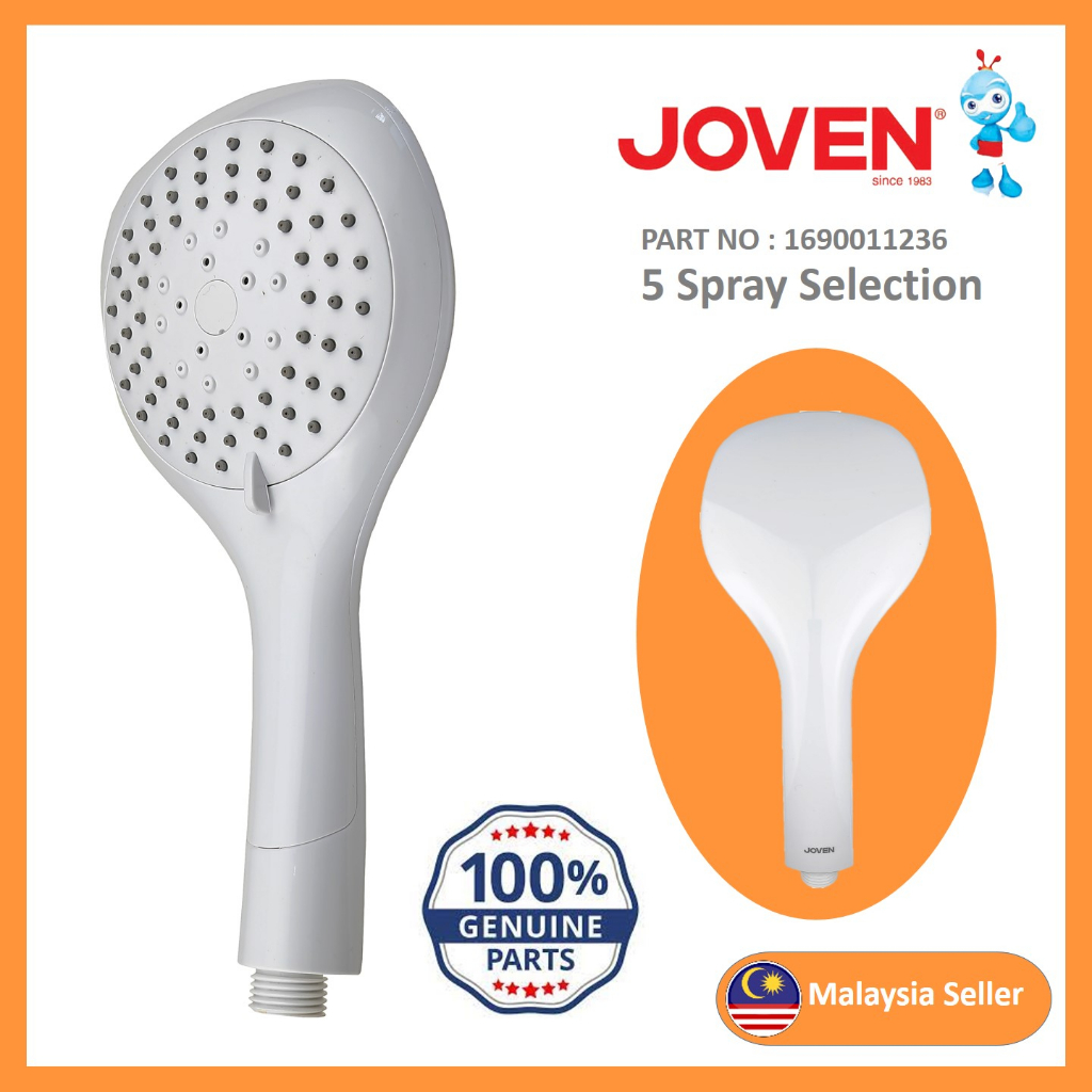 ORIGINAL JOVEN WATER HEATER HAND SHOWER WITH 5 FUNCTION SELECTION WHITE