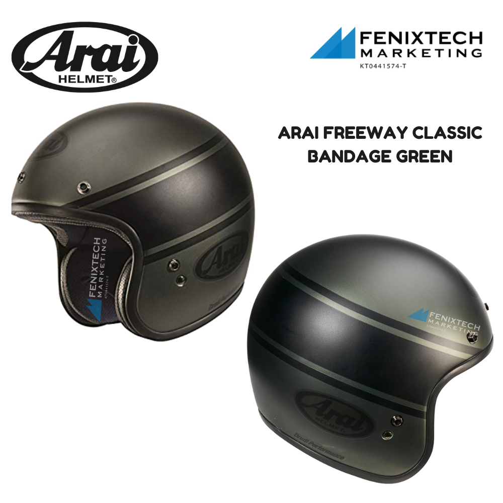 Arai Helmet Arai Freeway Classic Bandage Green 100 original Shopee Malaysia