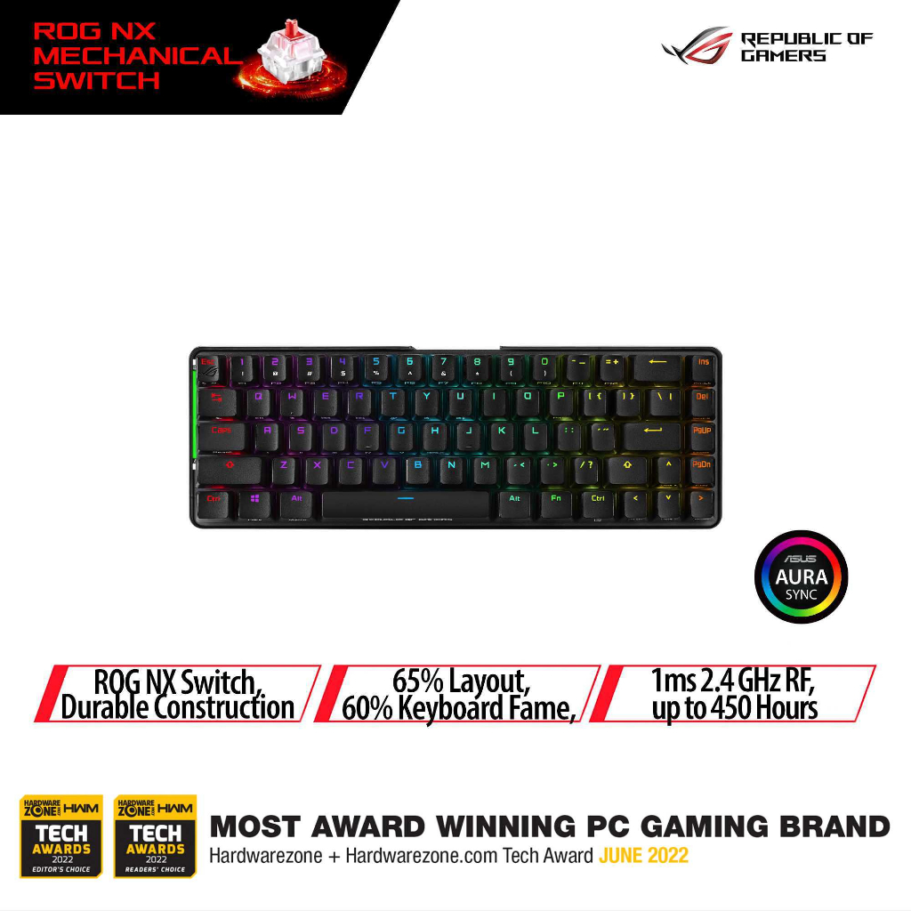 ASUS M601 ROG FALCHION BLUE SWITCH GAMING KEYBOARD (AC-90MP01Y2-BKUA00 ...