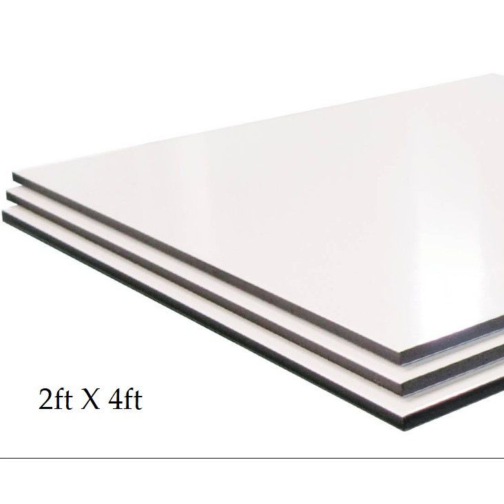 3MM White & Silver Aluminium Composite Panel / ACP 3ftx4ft& 4ft x 4fT ...