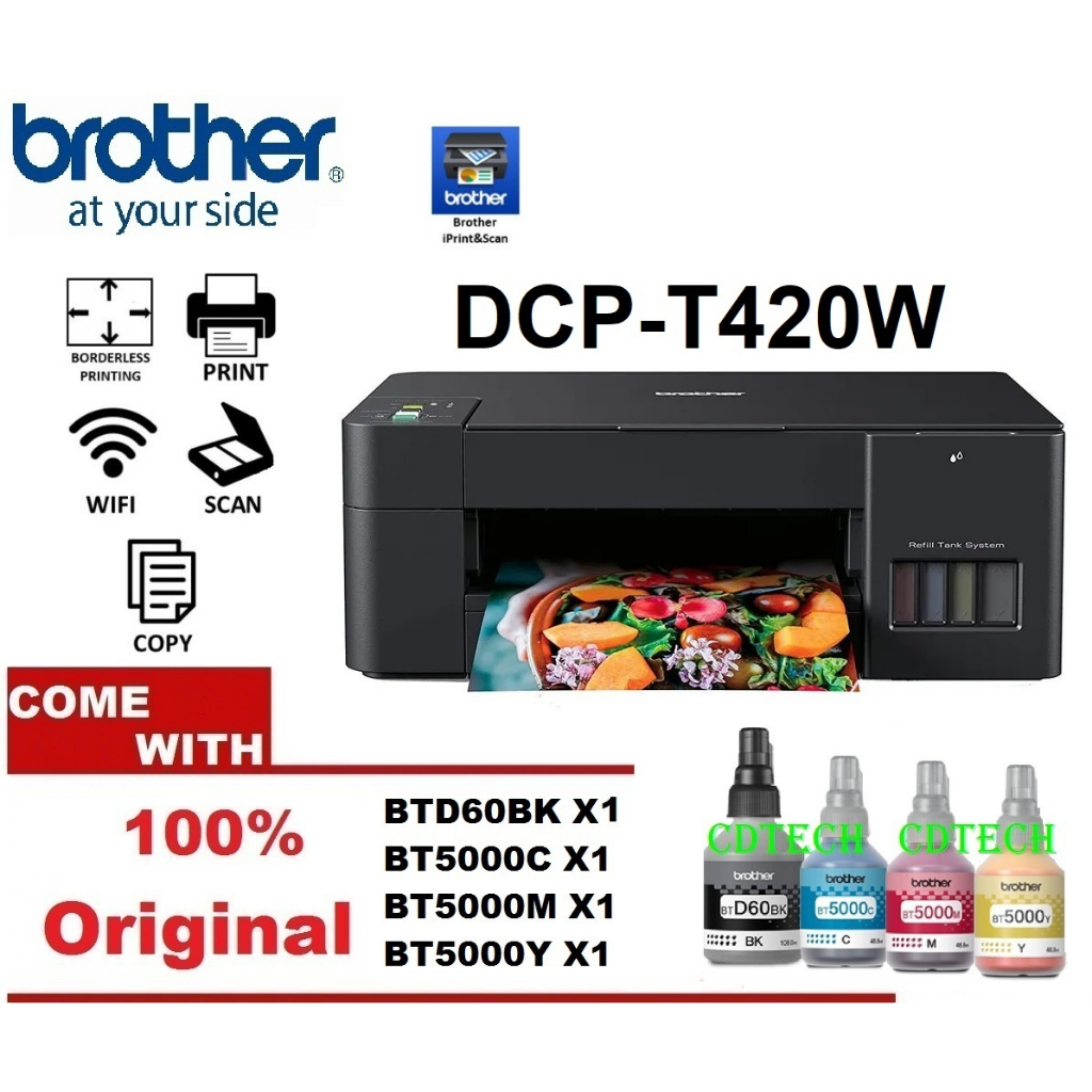 BROTHER DCP-T220 / DCP-T420W / DCP-T520W / T720DW WIFI 3 IN 1 WIFIINK ...