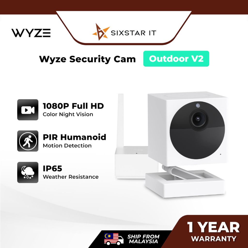 WYZE Cam Outdoor V2 Weatherproof Smart Security Camera Color Night Vision CCTV Shopee Malaysia