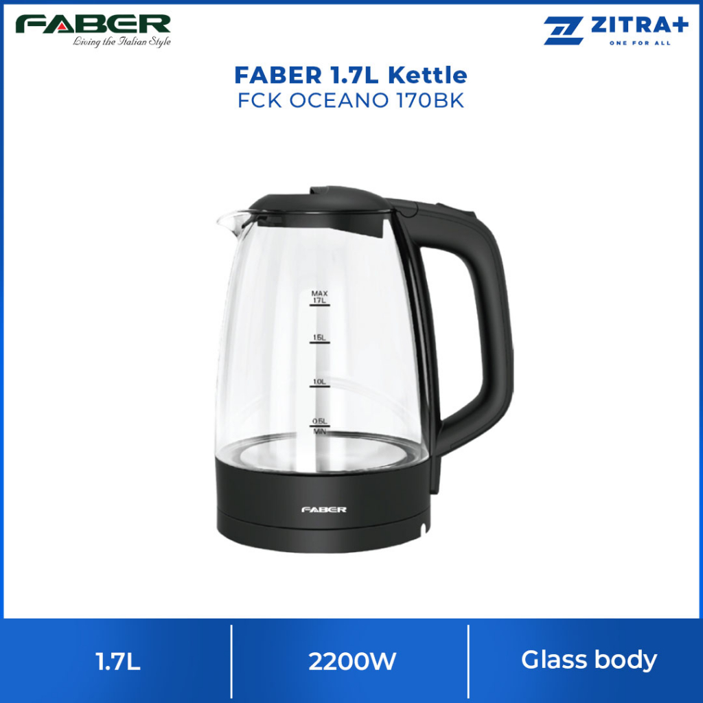 KHIND 1.7L Electric Jug Kettle FCK OCEANO 170BK Automatic SwitchOff