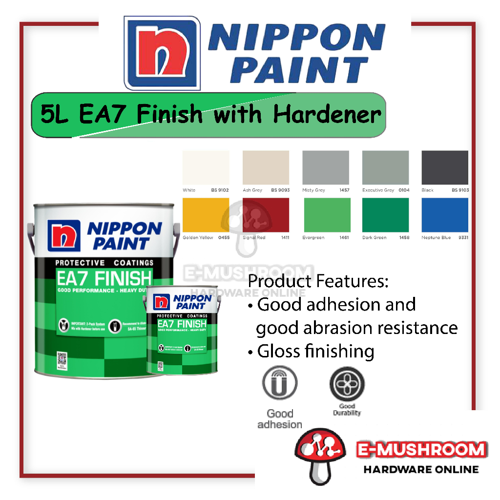 5L Nippon Paint EA7 epoxy floor paint cat lantai rumah cat lantai simen ...