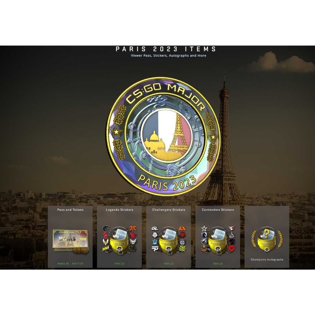 CSGO Paris 2023 Legends/Challengers/Contenders Sticker/Autograph Capsule [Instant Trade] [CSGO