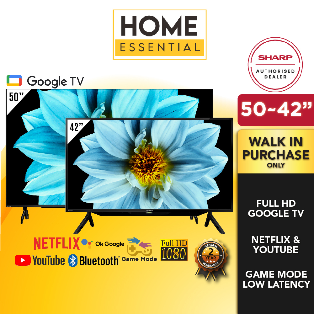 Sharp 50 Inch AQUOS Full HD Google TV 2TC50EG1X 42 Inch 2TC42EG1X