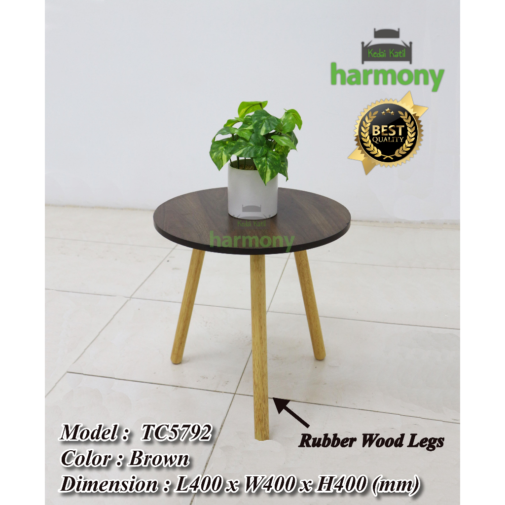 Harmony Wooden Round Table / Living Room Small Wood Table / Side Table ...