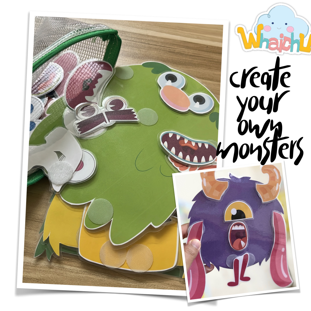 Create Your Own Monsters Fun Activity Laminate Homeschooling Busy Book Shopee Malaysia 