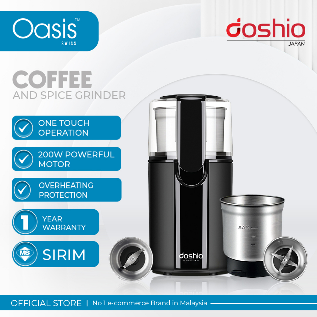 Doshio Fast Press Electric Coffee And Spice Grinder Shopee Malaysia