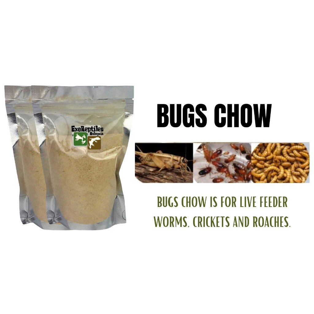 BUGS CHOW GUT LOAD for LIVE FEEDERS WORM/CRICKETS/ROACHES 200g