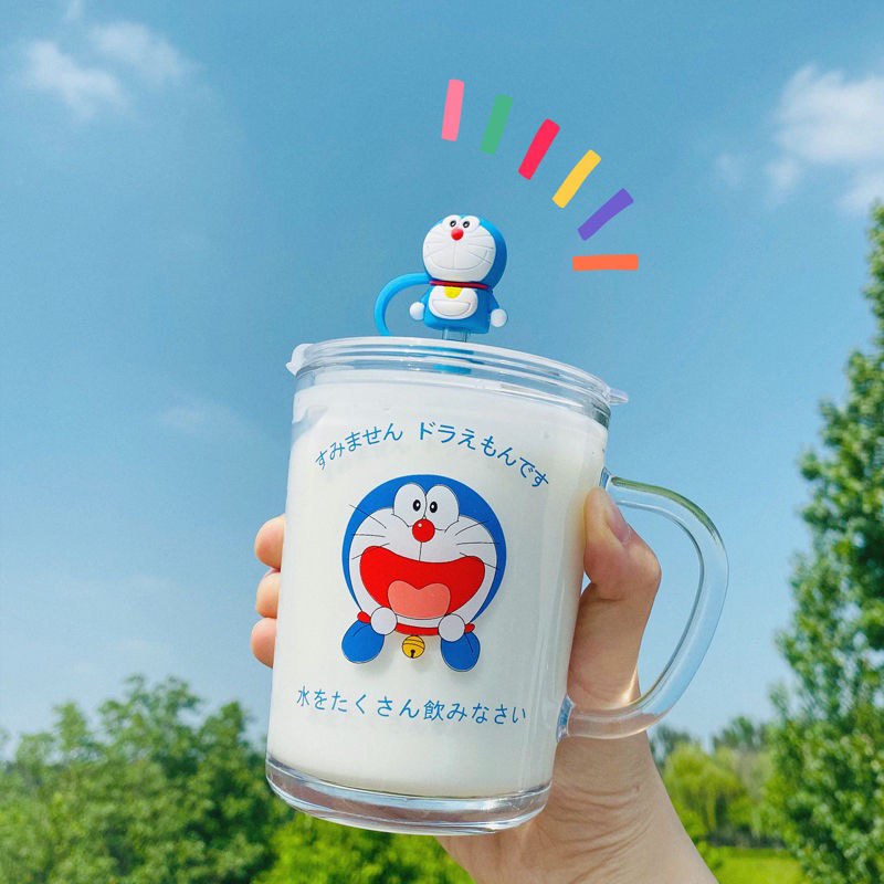 [Value set] Doraemon glass bottles bottle doremon bottle kaca 哆啦阿梦杯子