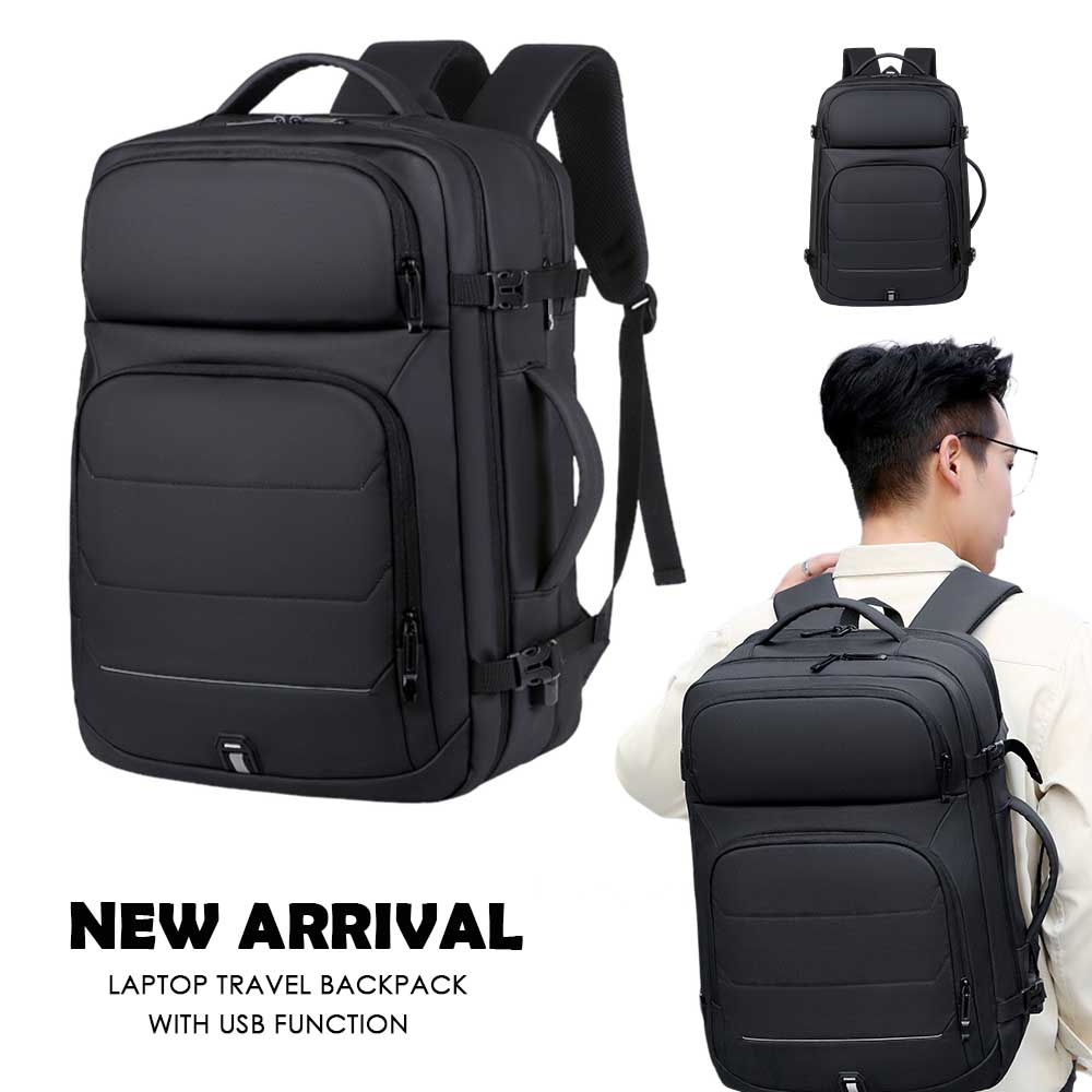 Beg Travel Komputer Riba School Laptop Office Backpack with USB ...