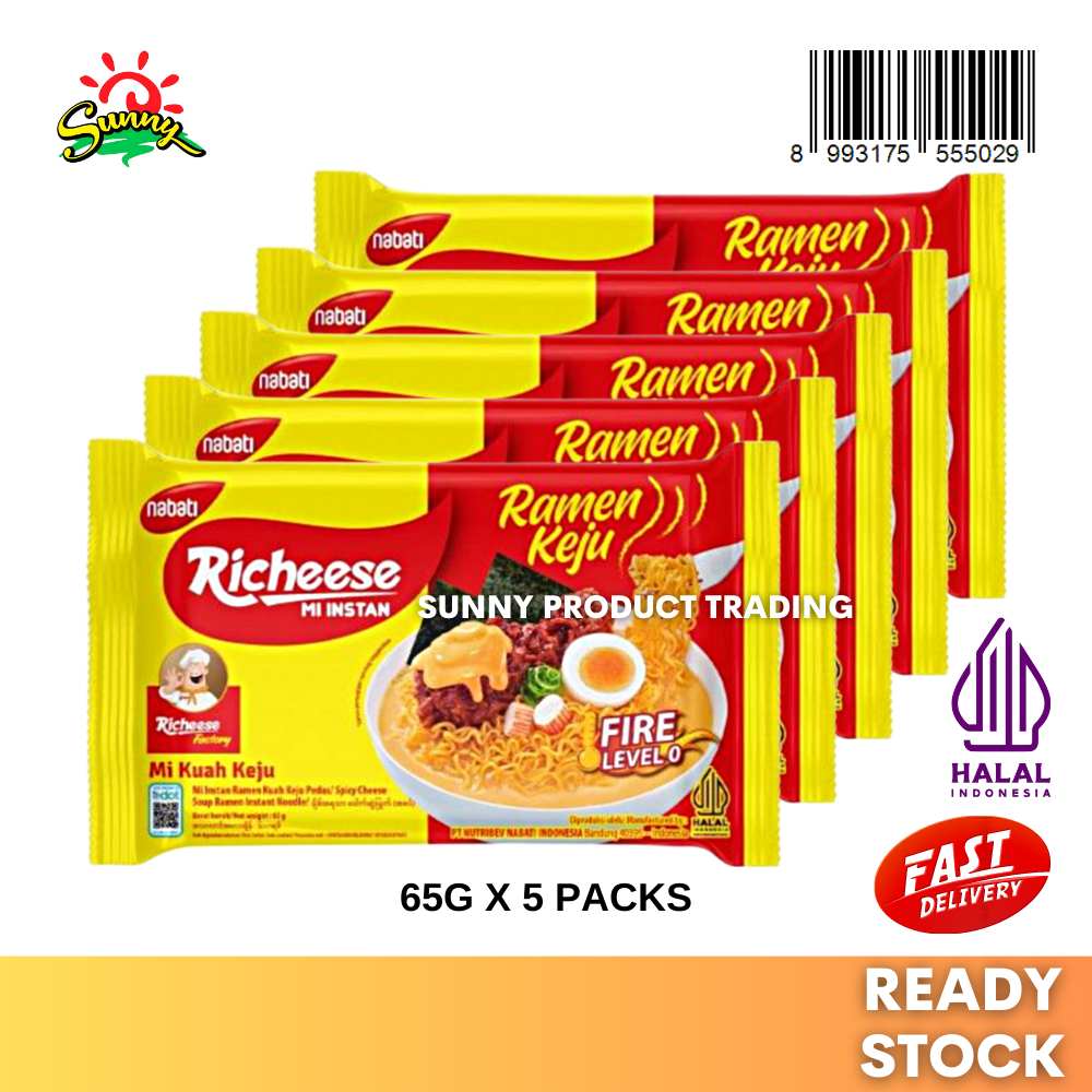 (65g x 5's) Nabati Richeese Mi Instant Mee Noodle Ramen Keju Pedas ...