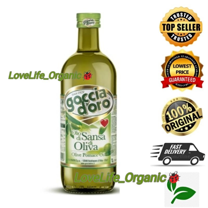 GOCCIA D'ORO Olive Pomace Oil 1L Exp:8/2024 橄榄食用油 Olive Cooking Oil ...